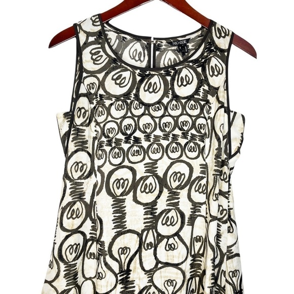 NIC + ZOE Sleeveless Bright Idea Print Dress in Brown and Cream Size Small - Picture 3 of 13